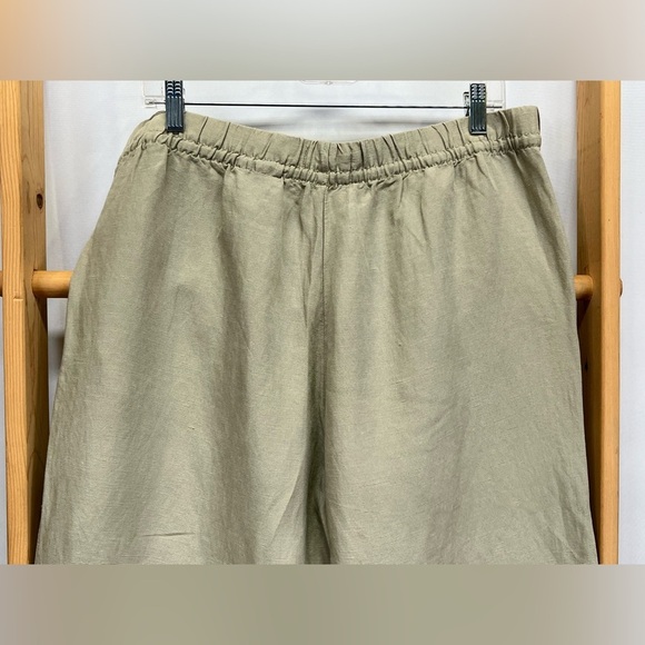 H&M Khaki drawstring waist Linen blend wide leg pants size L. - Picture 5 of 11